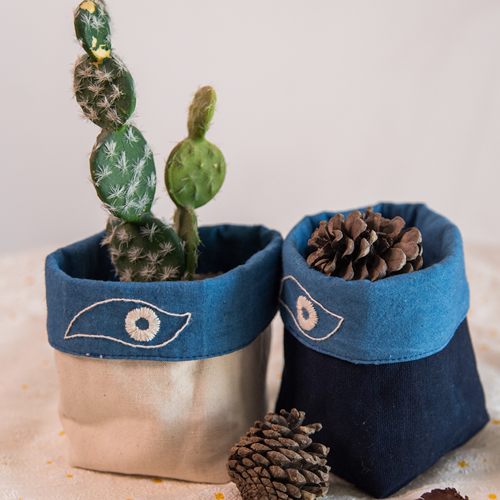 春圆笔筒桌面收纳环保植物染