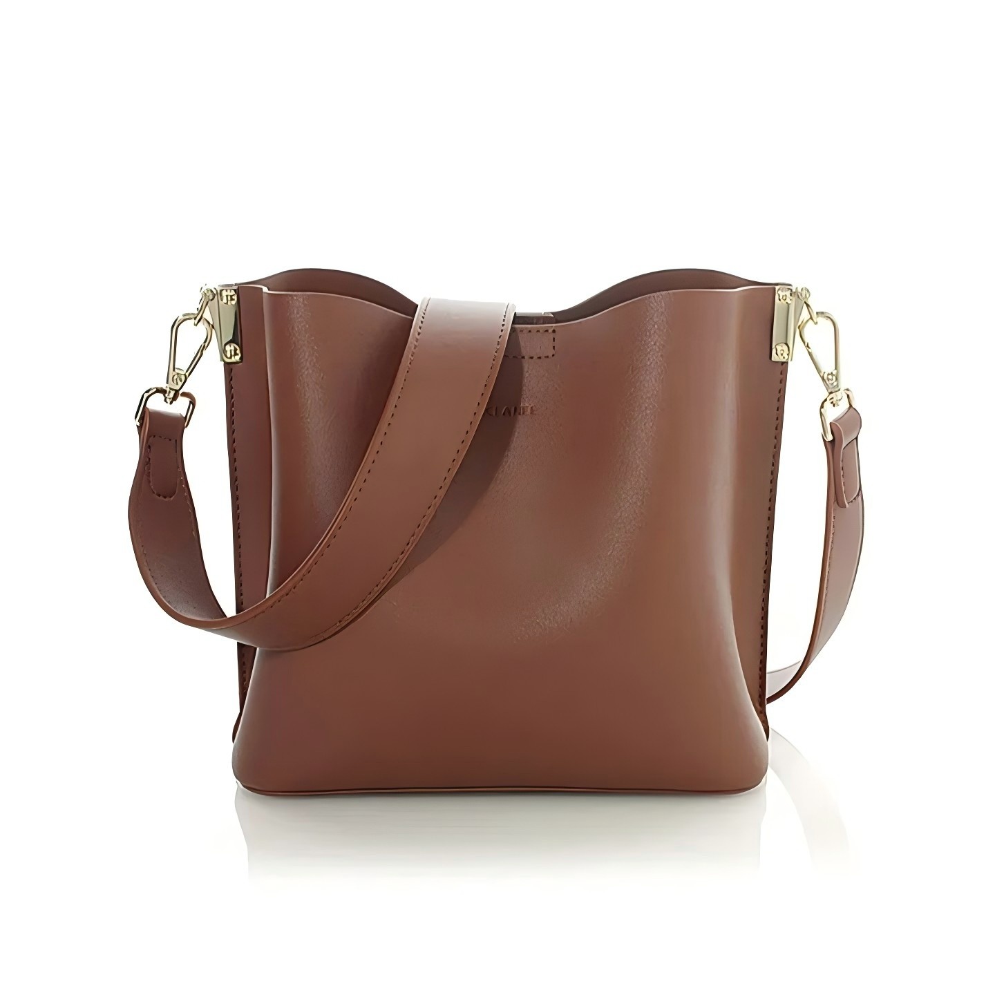 韩国直邮正品 MCLANEE纯色皮革拉链水桶包 棕色 11色,箱包皮具/热销女包/男包,腋下包,淘宝优惠券,粉丝福利购,淘宝优惠卷