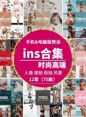 LR121-lr手机电脑预设ps滤镜ins网红人像街拍旅拍lr预设 ps滤镜