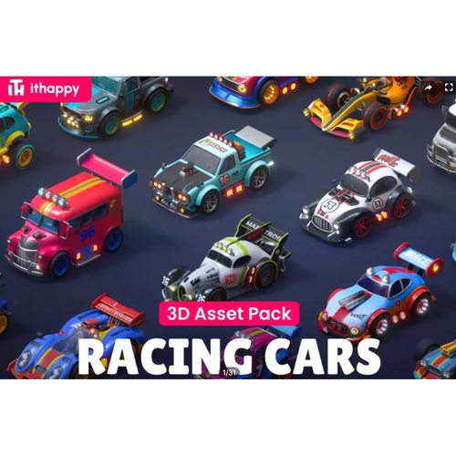 Unity Modular Racing Cars - Low Poly 3D Models 1.2