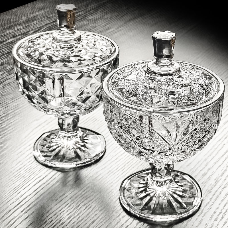 2025新款带盖高脚玻璃碗零食盒