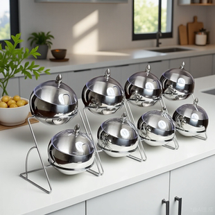 商用带盖容器咸菜碗罐小菜展示盒自助餐台架子不锈钢火锅店调料架