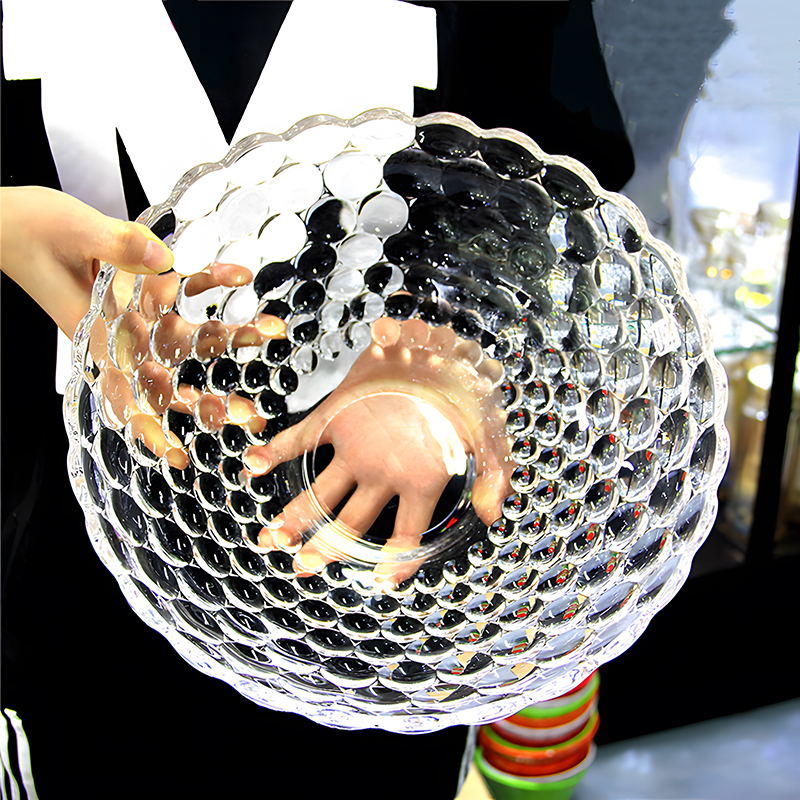 水晶玻璃果盘果斗水果盘客厅家用