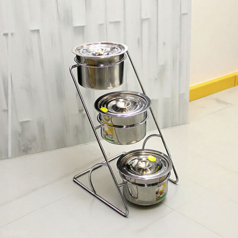 两层调料架不锈钢小料台架子高低缸置物小菜展示烧烤调味酱料料缸