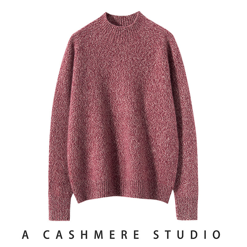 鹿王羊绒衫女半高领套头毛衣花纱山羊绒针织打底衫秋冬季保暖加厚