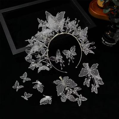 2026新款蝴蝶发饰敬酒服配饰仙气晨袍手作发饰跟妆头饰巨仙气6935