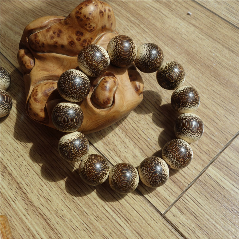 实心棕竹20mm佛珠天然老料手工满纹珠子手串金丝棕竹手持精工文玩