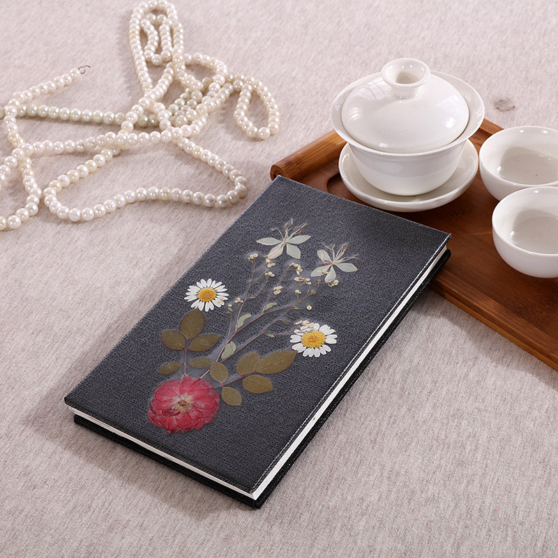 干花草纸花瓣纸书法本线装 干花本子宣纸复古手账古典简约抄经本