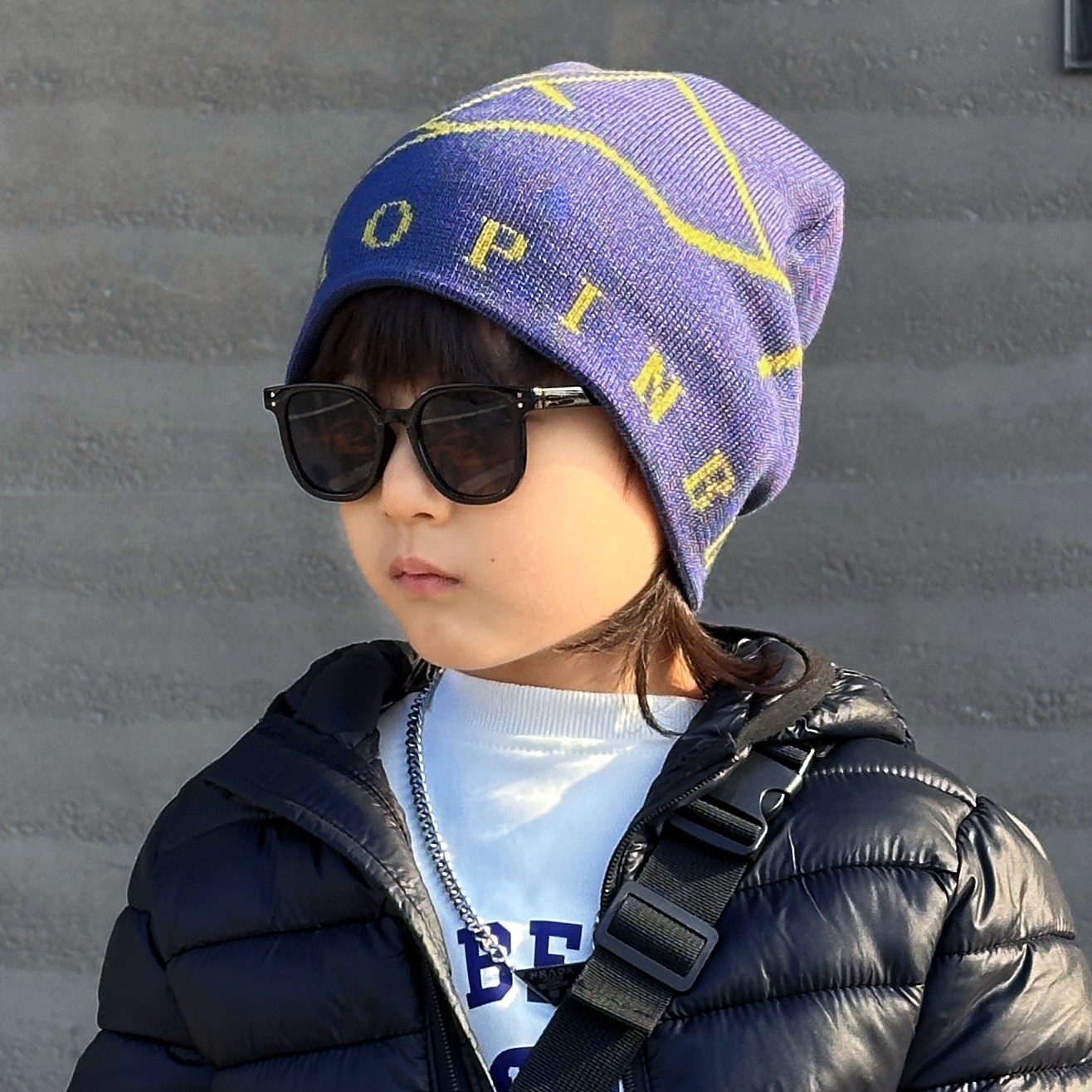 山系户外帽子冬天滑雪冰帽中大童新年针织毛线加厚原创套头保暖帽