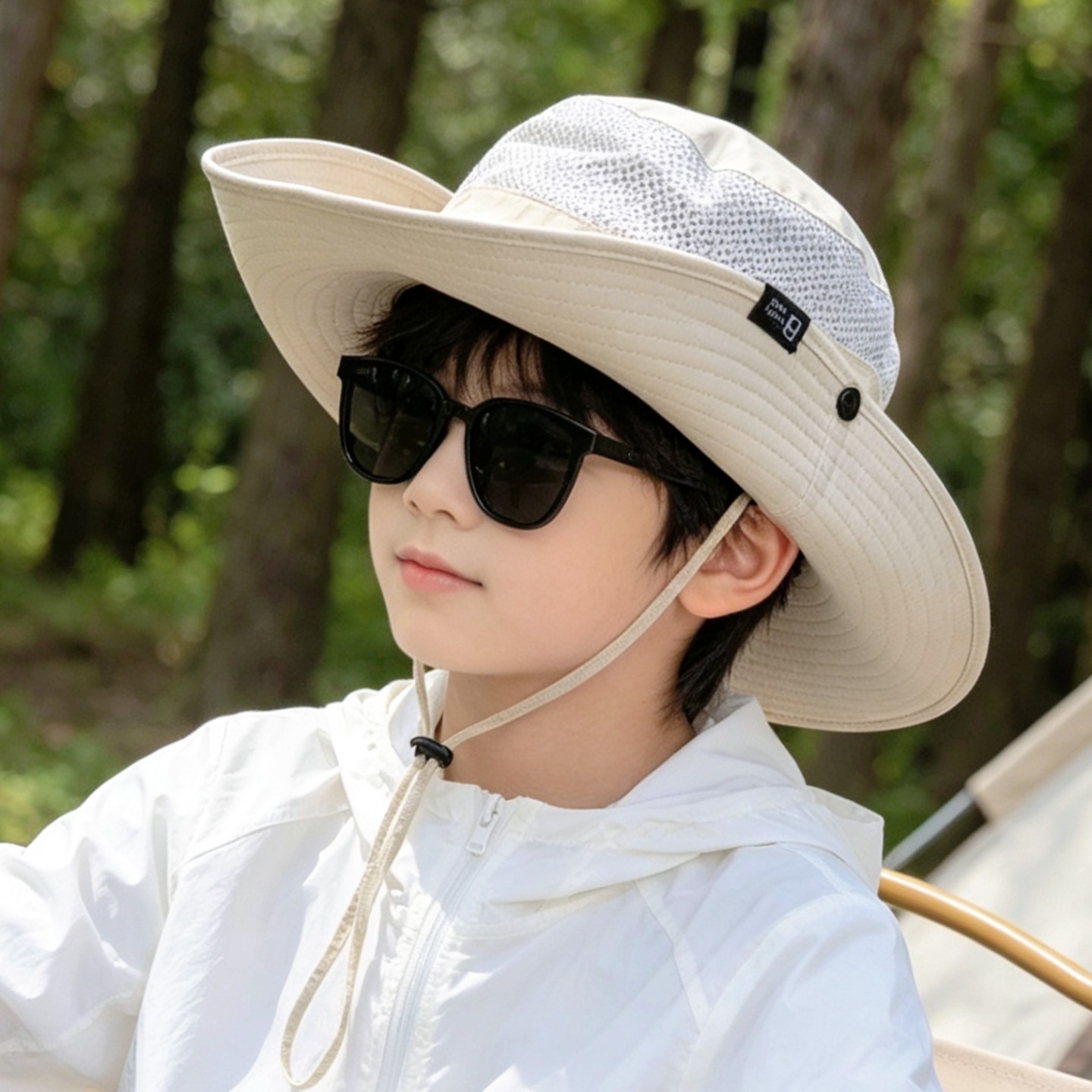 速干大帽沿夏天多用防晒UPF50+渔夫帽大童亲子男女孩紫外线海边帽