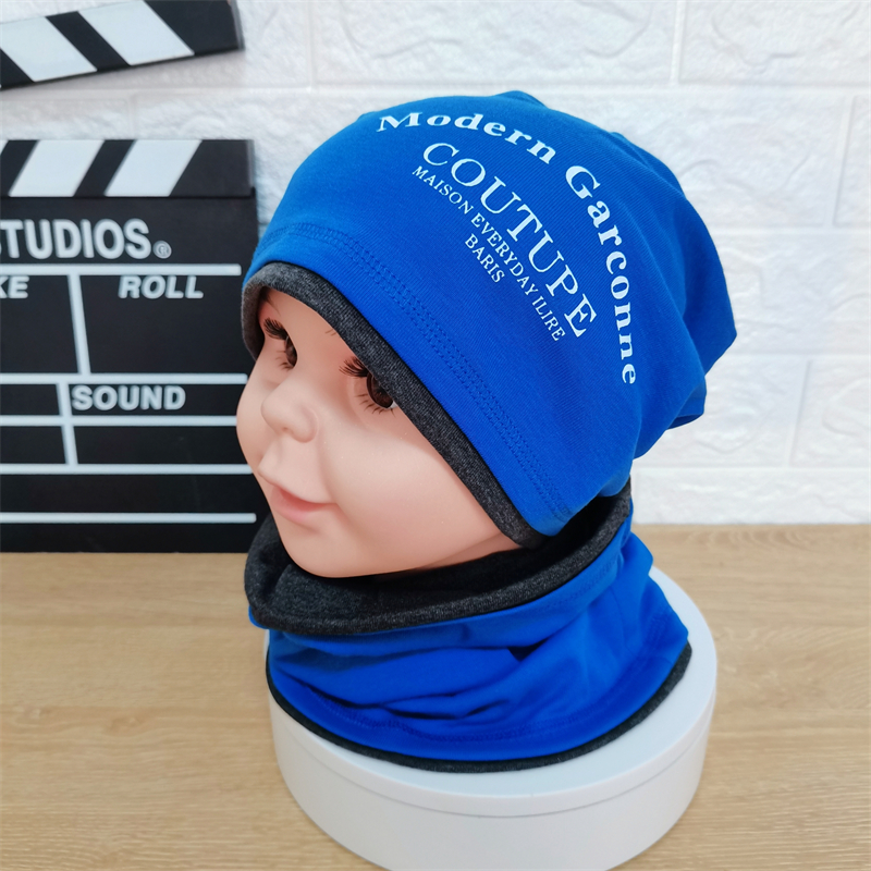 潮品部落大童男女孩秋冬套头帽子