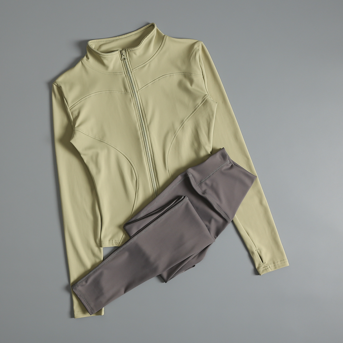 秋季新款健身套装女立领紧身显瘦