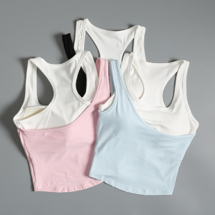 高强度运动内衣女工字美背跑步防震聚拢文胸一体式 瑜伽健身背心
