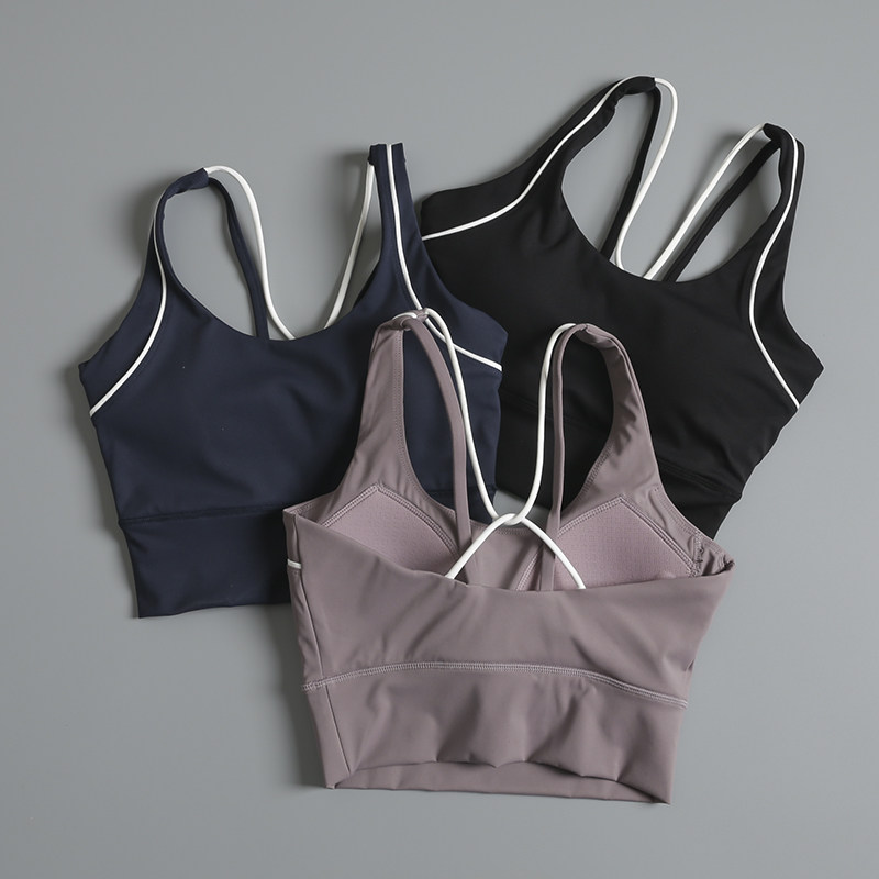 性感细肩带交叉运动健身背心女含胸垫裸感速干美背高弹瑜伽吊带,运动服/休闲服装,运动背心,淘宝优惠券,粉丝福利购,淘宝优惠卷