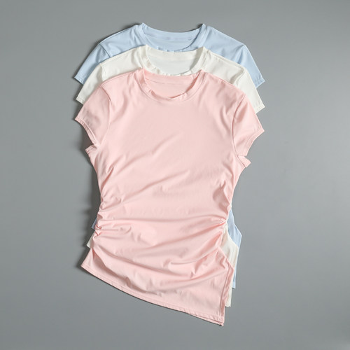 瑜伽服女夏季跑步训练速干短袖