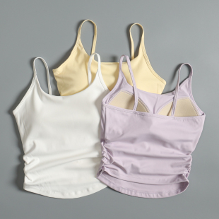 高级感吊带瑜伽服背心女夏外穿带胸垫运动内衣美背普拉提健身上衣