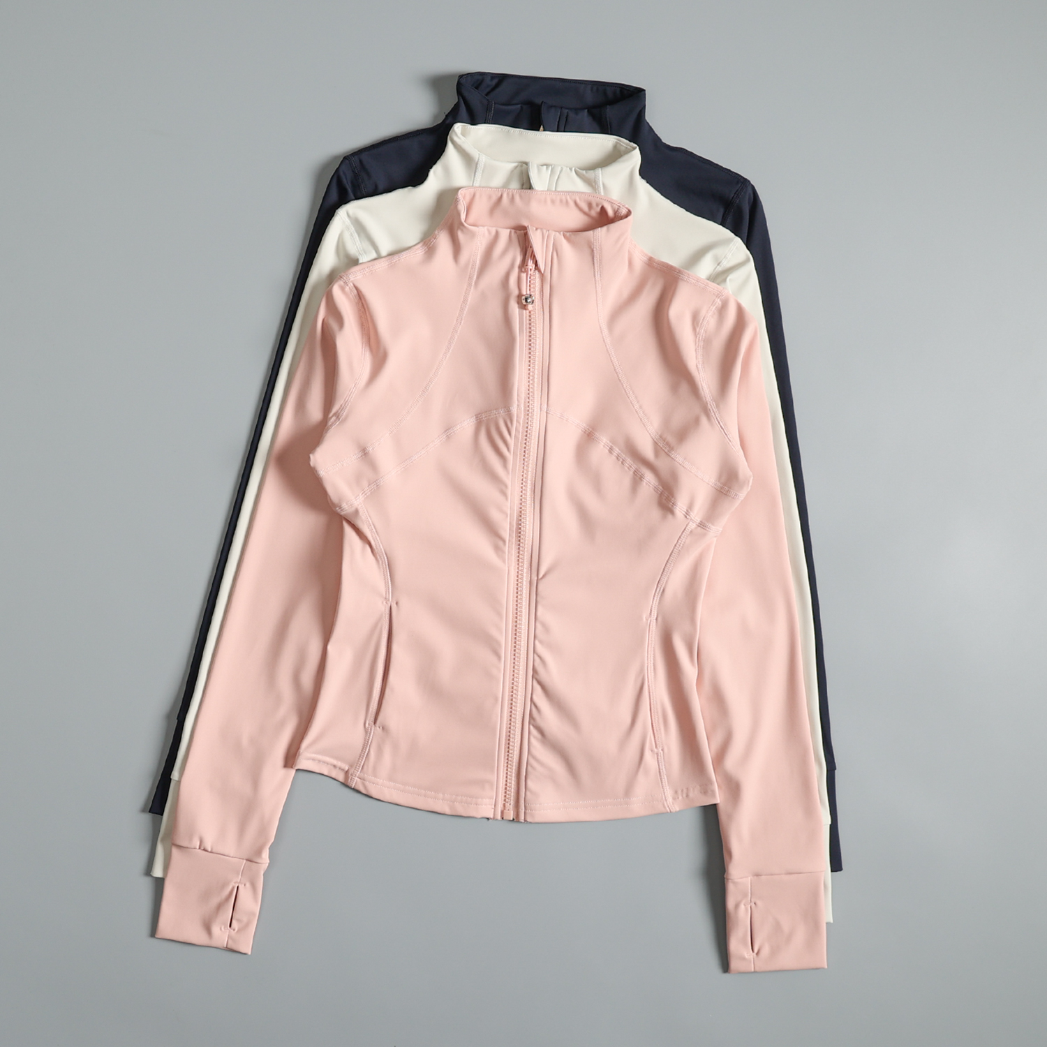 立领瑜伽运动外套秋冬女士普拉提长袖网球训练服修身瑜伽健身上衣