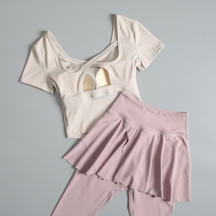 羽毛球服运动套装女夏季新款速干百褶网球长裙跑步训练爬山健身服