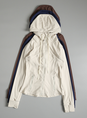 Lulu同款瑜伽服Define女秋运动外套连帽跑步健身上衣修身显瘦夹克