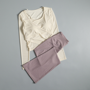 外穿绝美瑜伽服女套装2026新款普拉提训练健身运动外套舞蹈微喇裤