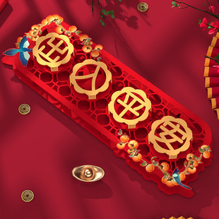 2026马年过年装饰品门市对联绒面原创大门入门挂春联横联厨房窗户