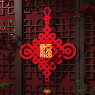 新年氛围装饰挂饰拉旗绒布可爱吊饰可爱喜乐对联可爱庭院餐厅新意