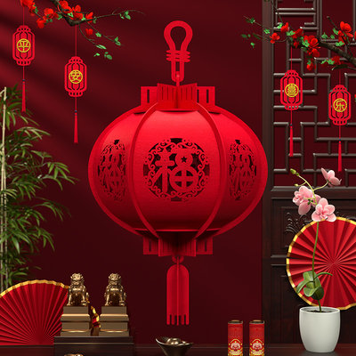 新年装饰挂件红灯笼读取诶气啊