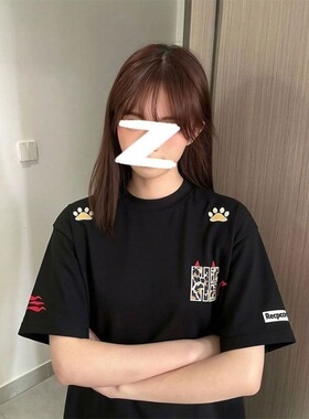 2026大码小众慵懒风复古简约前面刺绣字母灰色纯棉短袖t恤上衣女