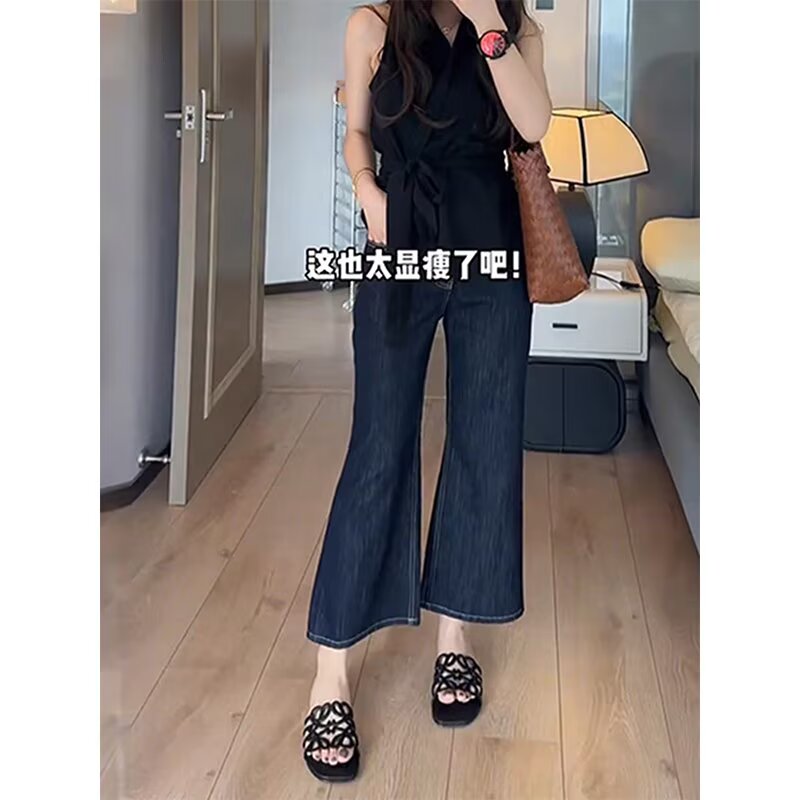 胖MM天丝微喇牛仔裤女夏季薄款