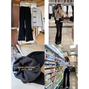 超模裤 自发热保暖小黑裤 J75加绒喇叭裤 高腰修身 马蹄裤 女冬季