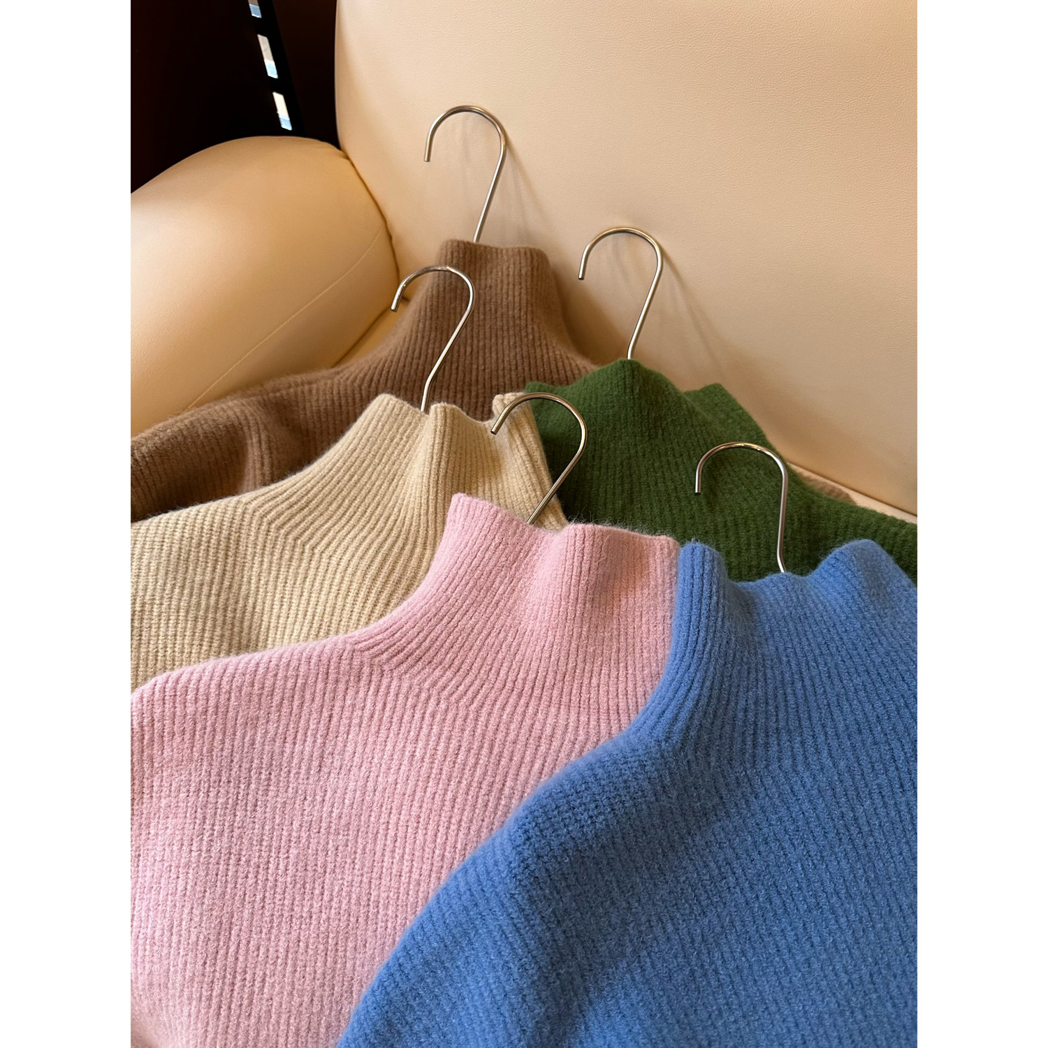 Q29高领毛衣外套女宽松保暖冬季宽松加厚内搭打底衫套头针织衫