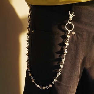 复古朋克嘻哈风骰子裤链配饰个性腰链女包包挂链潮男机车装饰链子