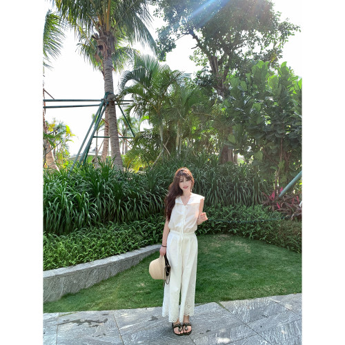 【AHY】100棉重工绣花白蕾丝套装