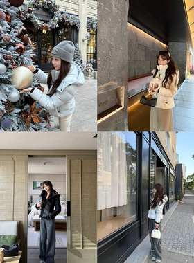 【AHY】实穿主义~三星安心绒撞色收腰连帽加厚保暖短款羽绒服新品