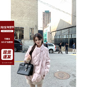 3A棉感面料90白鸭绒设计围巾领宽松菱格羽绒服新品 现货 AHY