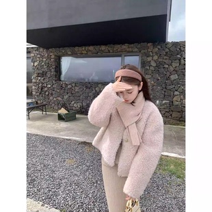 经典 立减 25秋冬折扣 复古宽松羊毛羊羔毛外套女冬 AHY