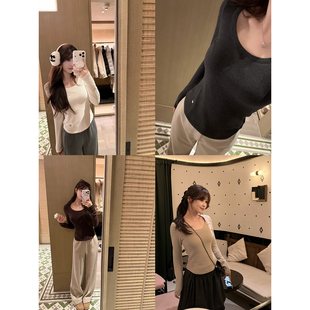 【AHY】双版本~280g德绒加厚保暖显瘦长袖冬天T恤单穿打底衫新品