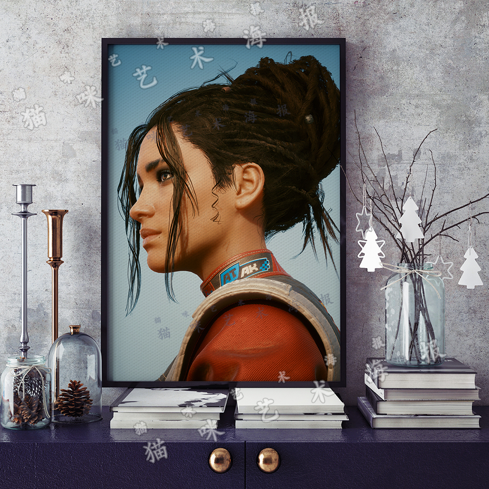 赛博朋克2077 帕南帕尔默帆布打印金属框架海报装饰画家居游戏
