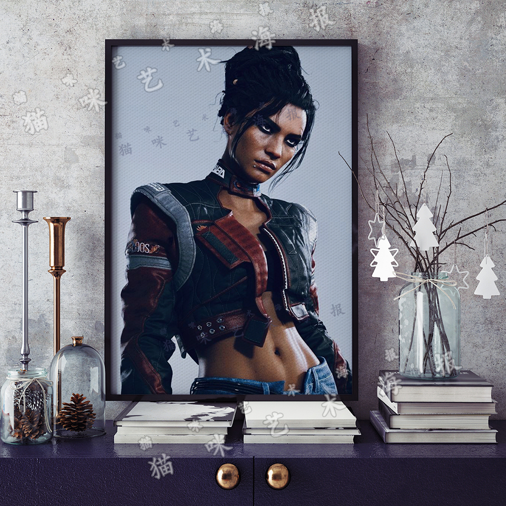 赛博朋克2077 帕南帕尔默帆布打印金属框架海报装饰画家居游戏