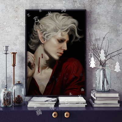博德之门3阿斯代伦Astarion帆布打印金属框架海报装饰画家居游戏
