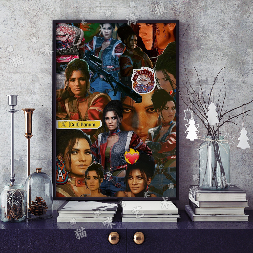 赛博朋克2077 帕南帕尔默帆布打印金属框架海报装饰画家居游戏