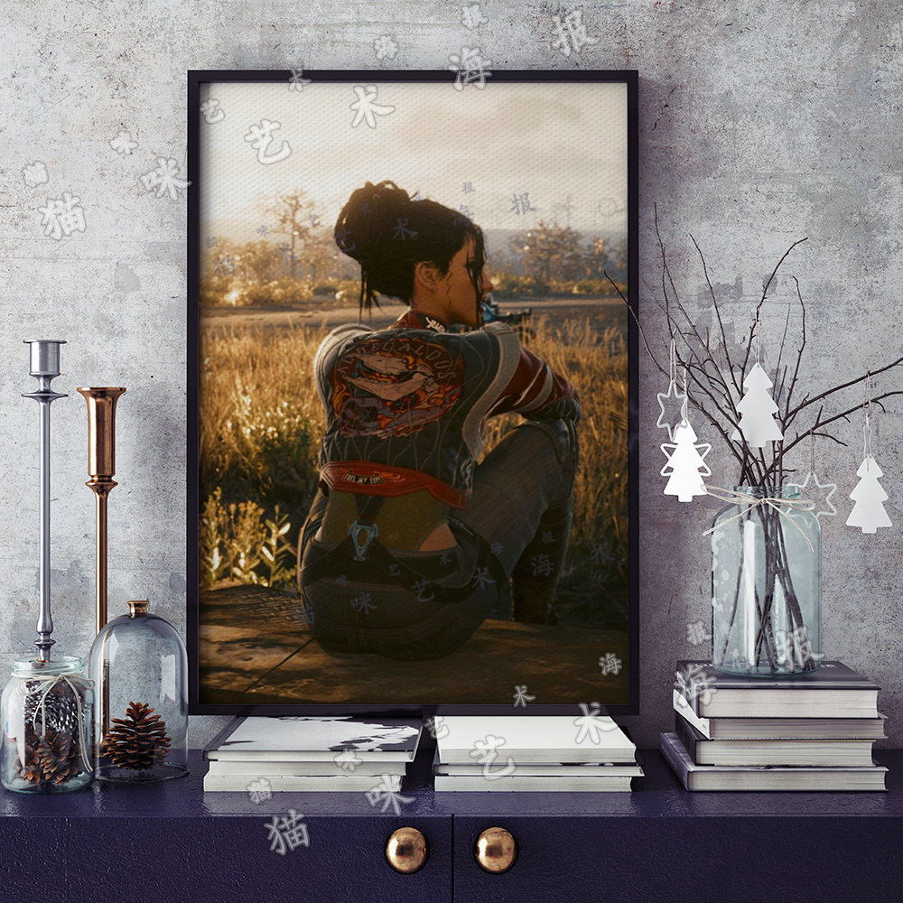 赛博朋克2077 帕南帕尔默帆布打印金属框架海报装饰画家居游戏