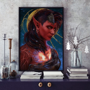 博德之门3卡菈克Karlach帆布打印金属框架海报装饰画家居游戏