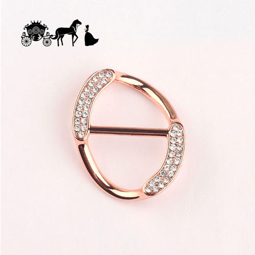 椭圆适用于爱马仕方巾打结高档玫瑰金丝巾扣精致镶钻女士围巾配饰