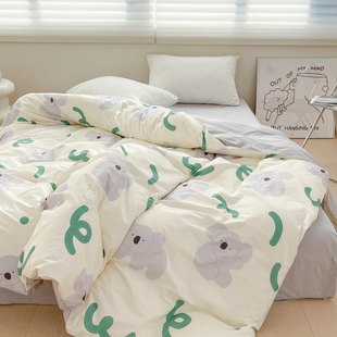 抱抱考拉熊 治愈原创卡通插画设计感全棉被套被罩单件可定制宿舍
