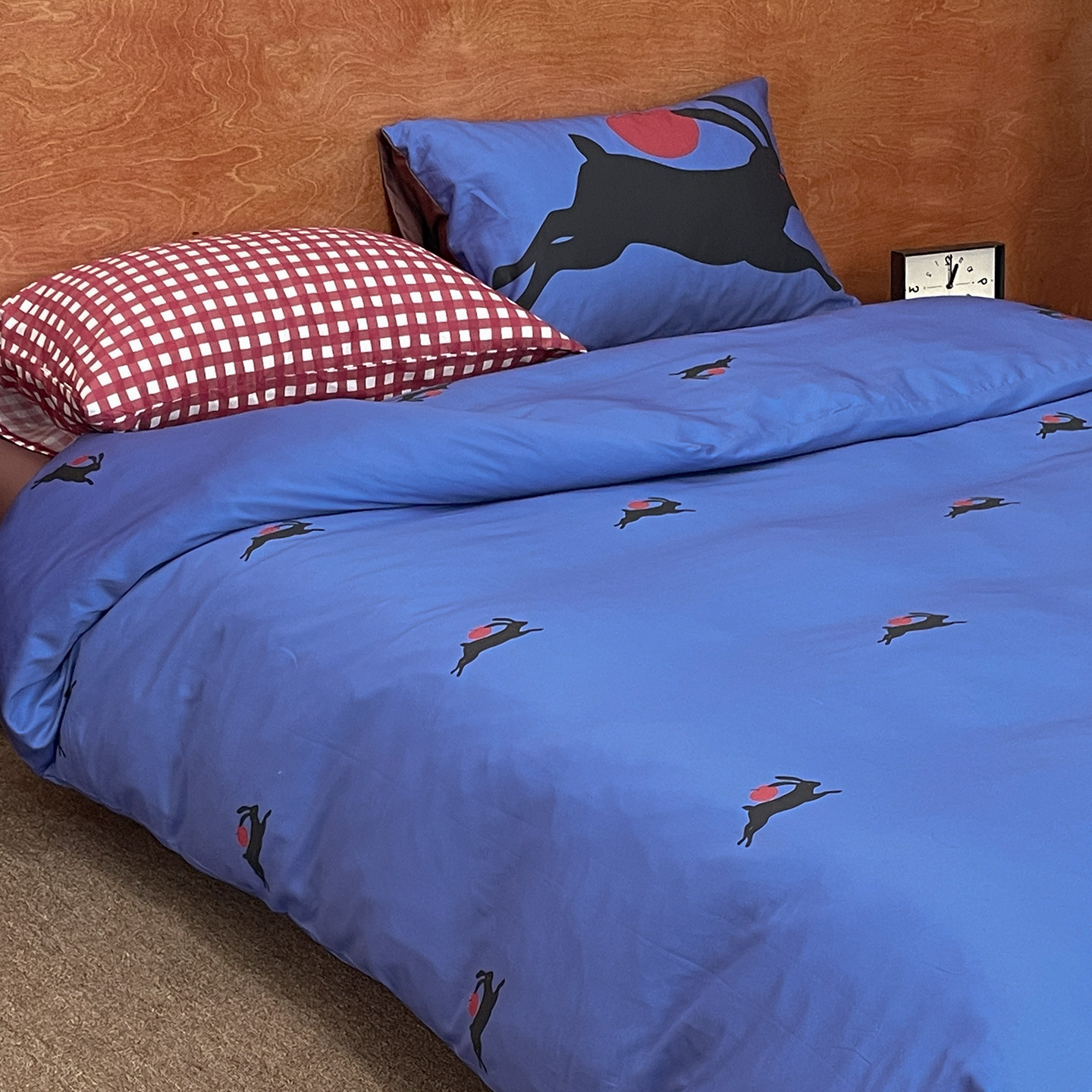 想象力夜晚 原创复古全棉60s四件套长绒棉床单被套三件套小众红蓝