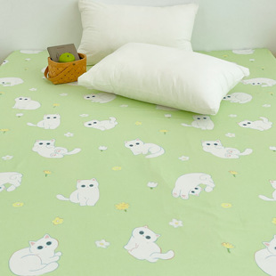 小猫春日部 奶绿系暹罗猫全棉床单床笠单件可爱原创100纯棉1.8米