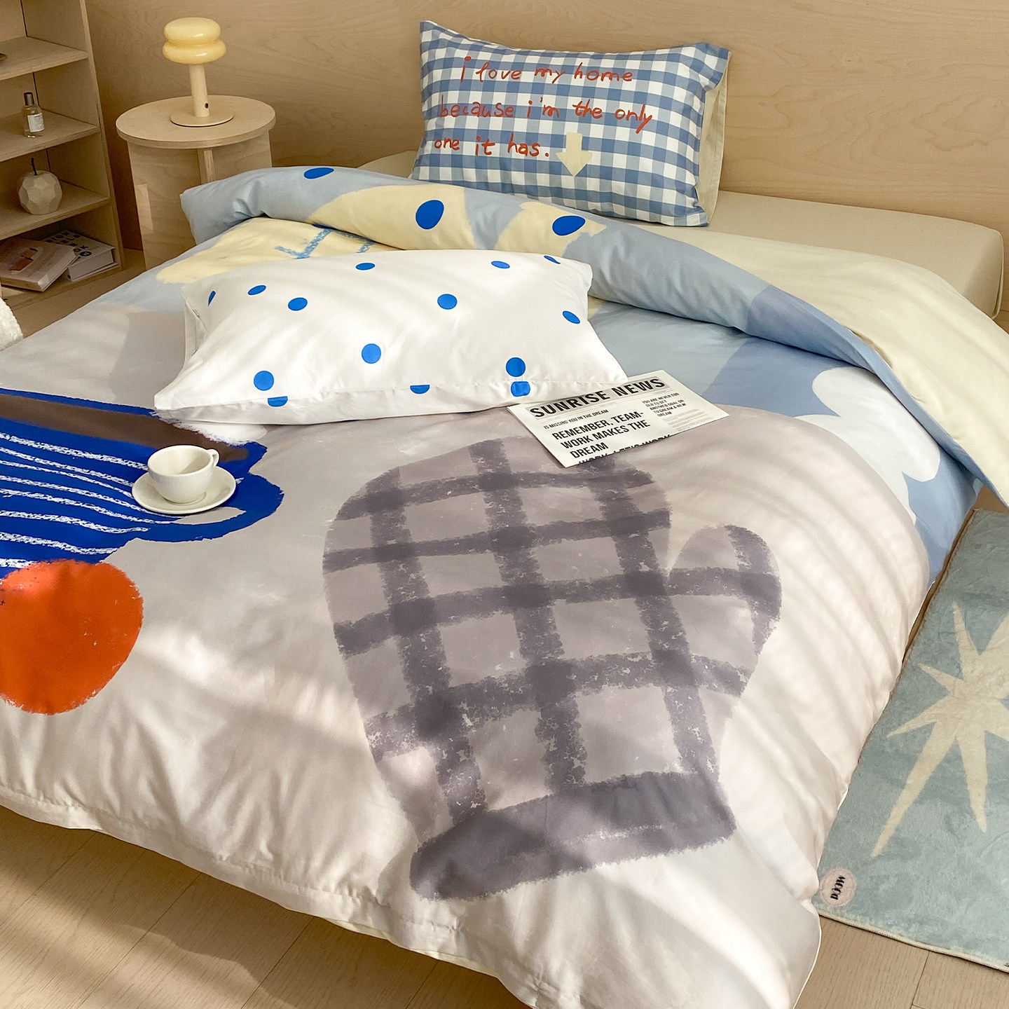 winterday 冬日主题原创60支全棉四件套裸睡贡缎床单床笠款三件套