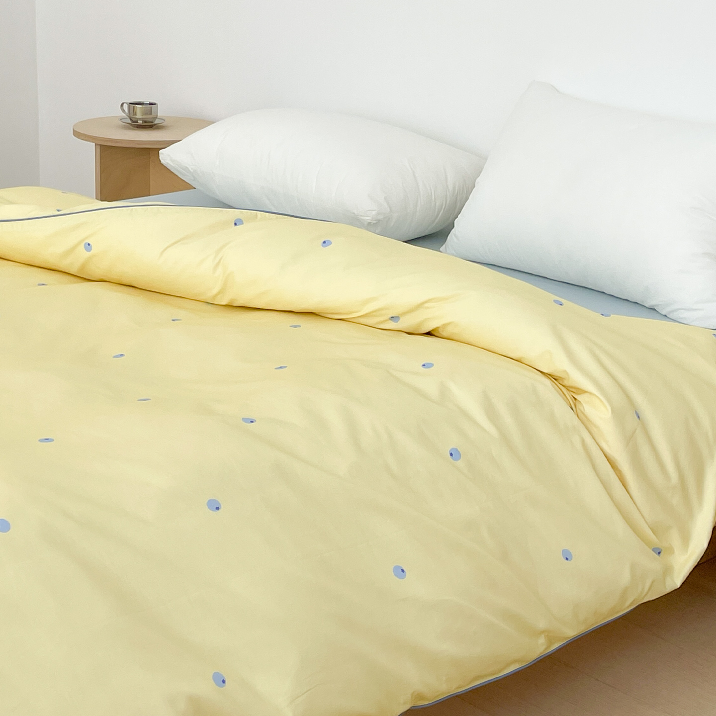 蓝莓的假期 简约高级感全棉被套奶黄被芯罩100纯棉清新奶油风单件