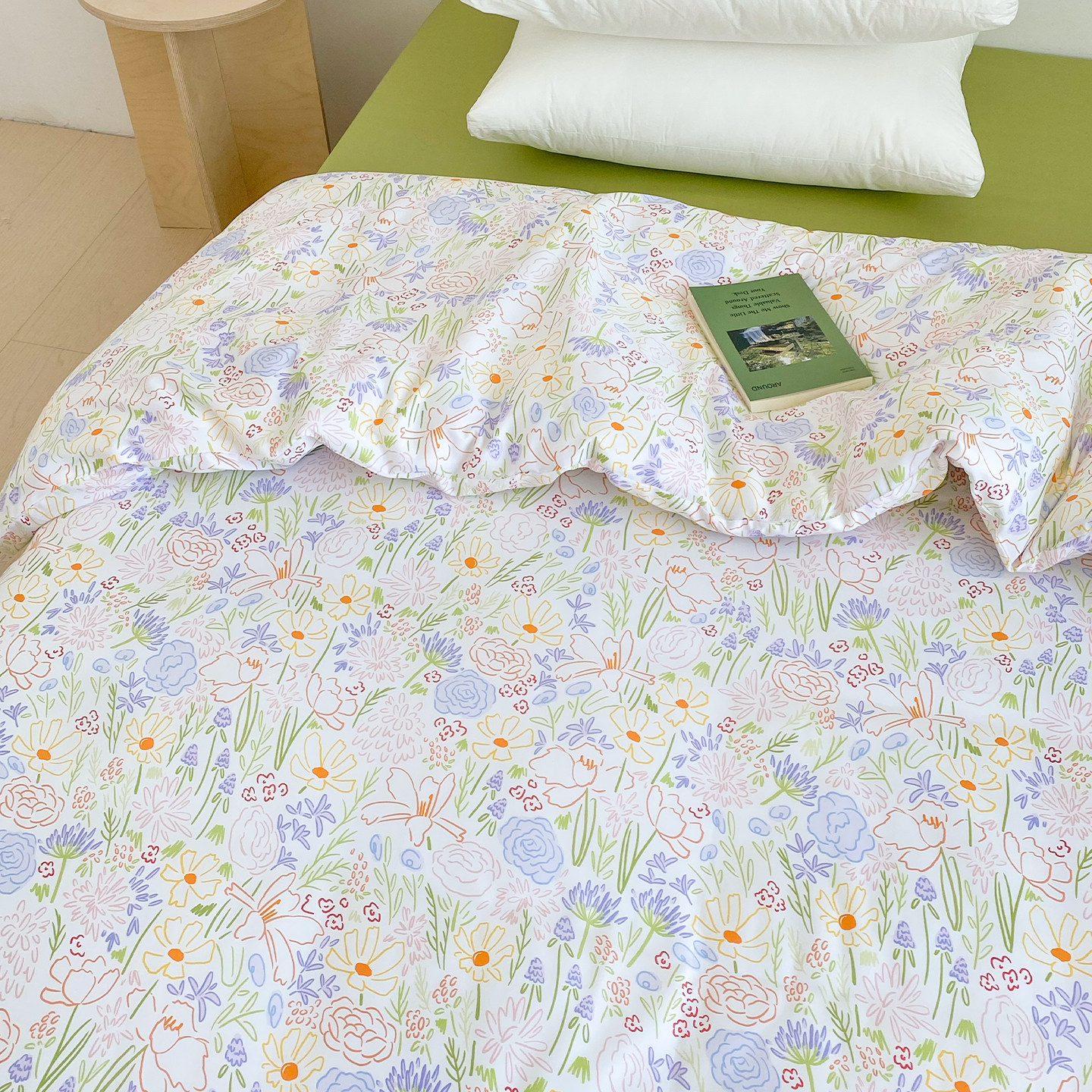 暮春色 设计师手绘春日花园60s长绒棉被套裸睡亲肤居家1.8m被芯罩